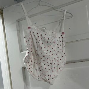 Victoria's Secret White Crop Top with Red Accents